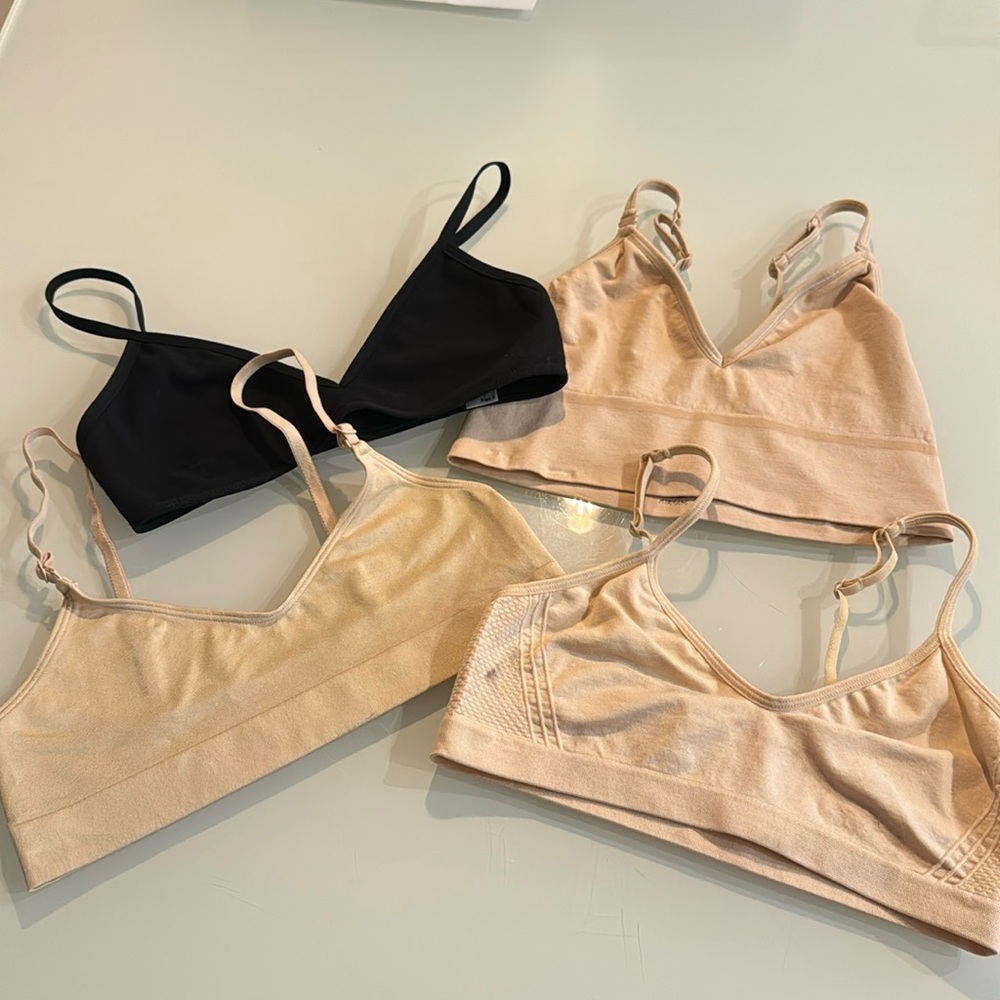 Four light-support bralettes - size Small